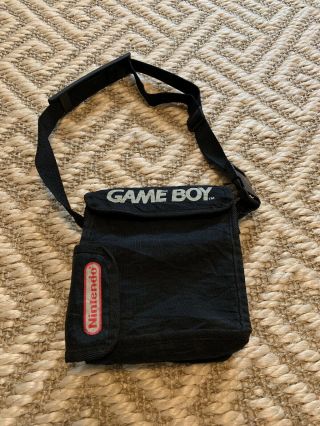 Vintage Official Nintendo Gameboy Black Soft Carrying Case Shoulder Bag Game Boy