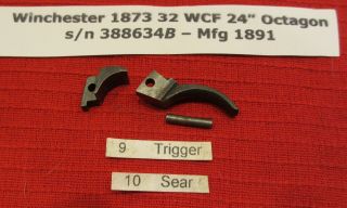 Winchester Model 1873 Matched Trigger Assembly From A 32 Wcf Rifle Made In 1891