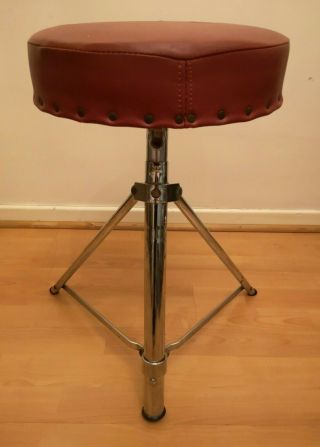 Vintage Premier Era Drum Throne Drum Stool & Red Seat Made In England 1970 