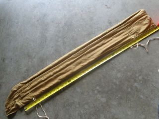 Vintage Green Canvas Fly Rod Cloth Case 4 Sections 36 " Bamboo