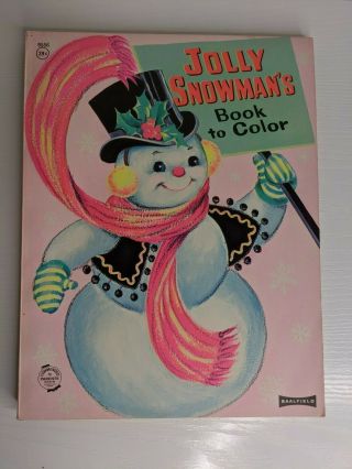 Vintage Saalfield Coloring book Jolly Snowman ' s and Christmas in Kewpieville 2