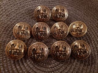 Vintage Military Blazer Buttons Brass Eagle Anchor Stars