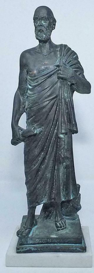 Large Antique 19thc Greek Grand Tour Bronze Figure Of Socrates (31cm)