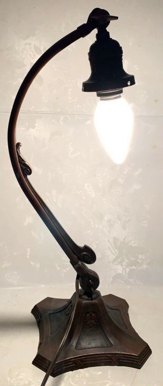Antique Bronze Handel Lamp Base - Hubell Light Socket -