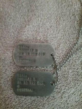 Vintage Military Dog Tags.  From The Vietnam War.