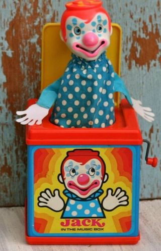 1970’s Mattel Vintage Clown Jack In The Box