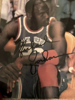 Michael Jordan And Magic Johnson Autographed Photo 2