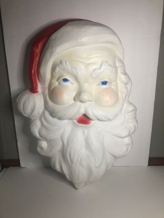 Vintage Christmas Santa Head Face Blow Mold - 1989 Union Products 21 " ×15 "