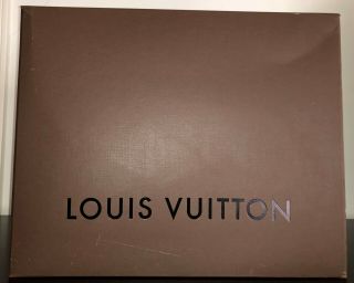 Vintage Louis Vuitton Large Deep Empty Box 17 " X 14 " X 10 " W/ Flatboard Insert