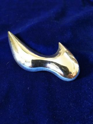 Vintage Large Taxco Mexico Sterling Silver Brooch Abstract Heavy 4 Inches