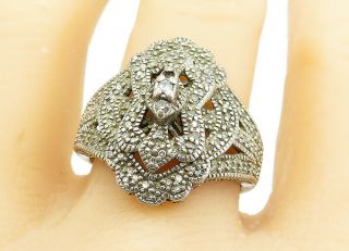 925 Silver - Vintage.  50 Carat Diamonds Band Ring Sz 10 - R11669