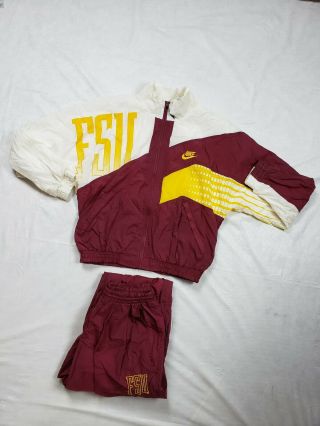 Vintage Nike Team Fsu Florida State Seminoles Tracksuit Set Size Small