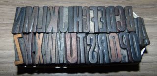 Vintage Wood Letterpress Print Type Block Caps Alphabet 1 " Tall