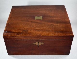 Antique Victorian Campaign Writing Slope Stationery Box