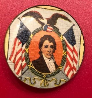 Vintage Francis Scott Key Under Glass Button By Harry Wessel,  Large,  Signed