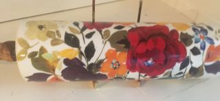 Vintage Pioneer Woman Timeless Floral Rolling Pin Fall Flowers 3