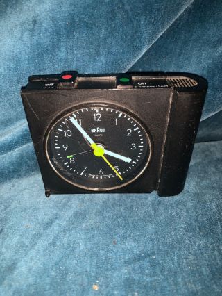 Vtg 90s Braun Travel Alarm Clock 4784 Ab 313 Sl D.  Lubs Rams Germany Modernist
