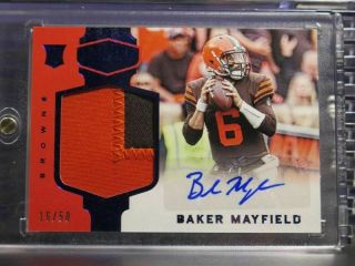 2018 Plates & Patches Baker Mayfield Rookie Patch Auto Autograph Rc 16/50 Lc