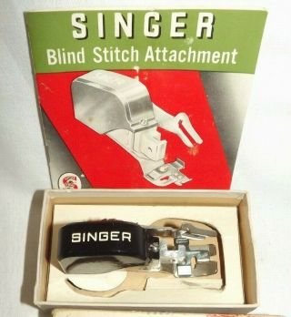 Vintage Singer Sewing Machine Blind Stitch Attachment With Instructions 160616
