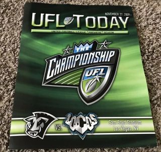 2009 Ufl United Football League Championship Game Program,  Las Vegas Locos