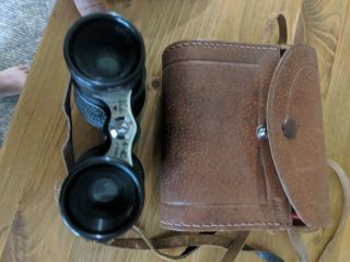 Bs4 Vintage Black Vicki Binoculars 4x40 With Leather Case Made In Japan