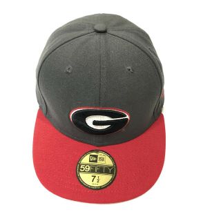 Era 59fifty Georgia Bulldogs Uga Flat Bill Cap Hat Fitted Size 7 1/2