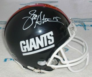 Jeff Hostetler Signed York Giants 1981 - 99 Thrwbk Mini Helmet West Virginia