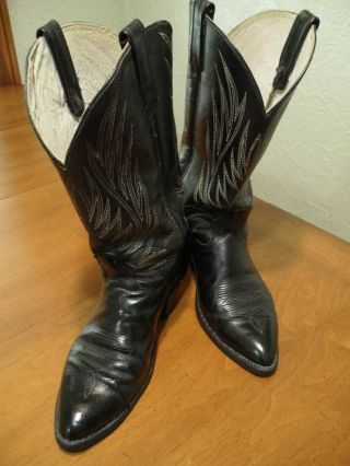 Vintage Acme Mens Black Leather Cowboy Western Boots Usa Size 10e 10 E