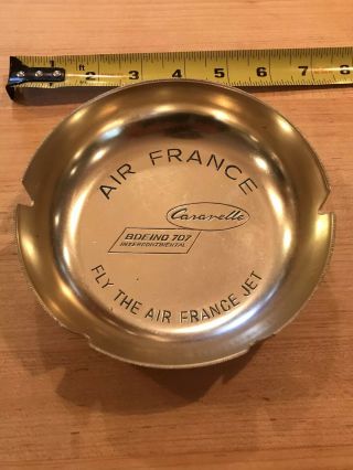 Vintage Air France Caravelle Gold Annodized Aluminum Ashtray 6 " 707