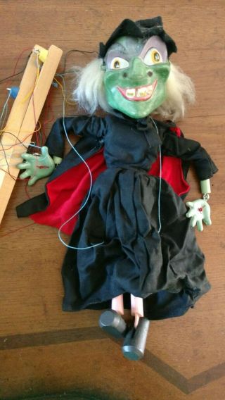 Vintage Pelham Puppet Marlborough Wilts Witch Marionette.  Box