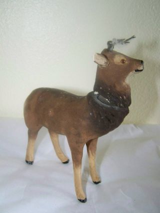 Antique German Deer Candy Container Glass Eyes Very Unique Paper Mache