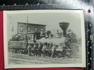 Early Photo Of Central Vermont Railroad 4 - 4 - 0 Steam Locomotive Joe Clark 1860 