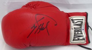 Larry Holmes Autographed Signed Red Everlast Boxing Glove Beckett H44589