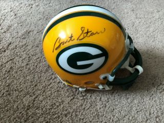 Green Bay Packers Mini Helmet With Bart Starr Autograph