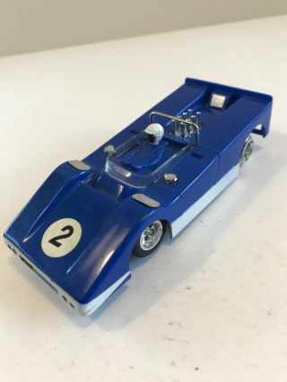 Vintage 1960s Strombecker Slot Race Car 2 Blue