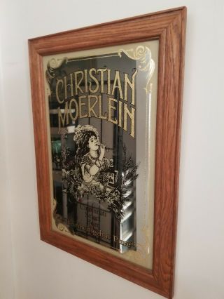 Vintage Christian Moerlein Beer Sign Framed Advertisement Picture Mirror