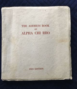 Vintage 1924 The Address Book Of Alpha Chi Rho Fraternity