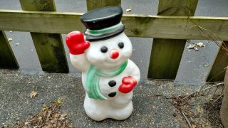 Vintage 18” Empire Waving Snowman Blow Mold Christmas Decoration 1996