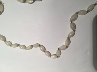 Vtg Long Bead Mother Of Pearl Strand Necklace - 26 "