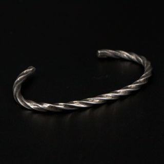 Vtg Sterling Silver - Navajo Twisted Rope Solid 6.  5 " Cuff Bracelet - 15g