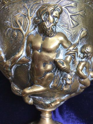 19th Century Grand Tour High Relief Bronze Vase/vessel,  Centaurs And Eros.
