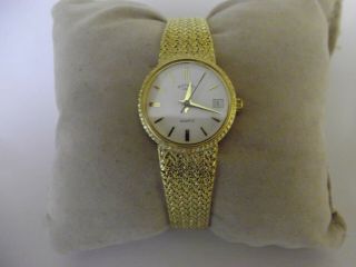 Rotary Ladies Vintage Gold Plated Quartz Dress Watch Lb3004 Mesh Band With Date