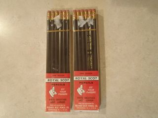 Royal Scot Pencils Vintage 2 Packages Nip One Dozen Very Soft Firm Richard Best