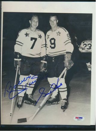 Gordie Howe Bobby Hull Autographed 8x10 Photo Psa Dna