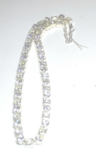 Vintage Monet Clear Glass Stones Single Strand Fashion Jewellery Necklace - S38