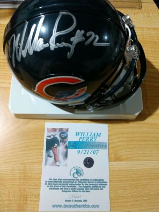 William Perry Signed Autographed Riddell Chicago Bears Mini Helmet