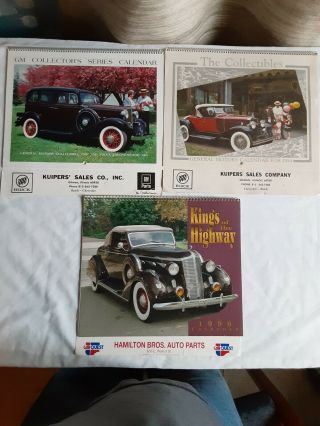 1984,  1991 Gm Car Calendars,  1996 Carquest Car Calendar.  Vintage.