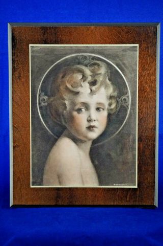 Christ Child Light Of The World By Charles Bosseron Chambers Gesso On Wood Vtg