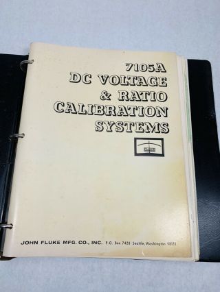Vintage Fluke Binder Full Of Manuals & Service Bulletins Multimeter Calibration