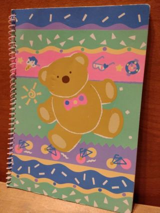 Vintage 1991 Sanrio Tweedle Dee Dee Bear Spiral Notebook Stationery